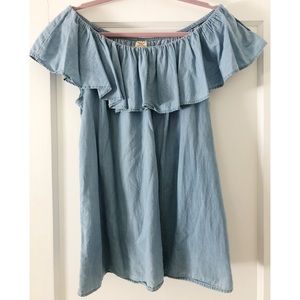 Chambray off the shoulder top